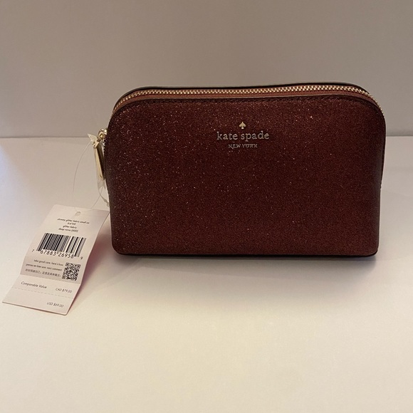 kate spade Handbags - Kate Spade brand new shimmy glitter, fabric small bag in deep nova color.